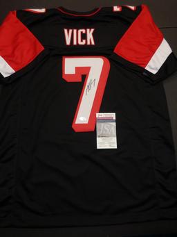 Michael Vick Atlanta Falcons Autographed Custom Football Jersey JSA W coa