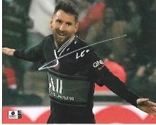 Lionel Messi Paris Saint-Germain Autographed 8x10 Photo GA coa