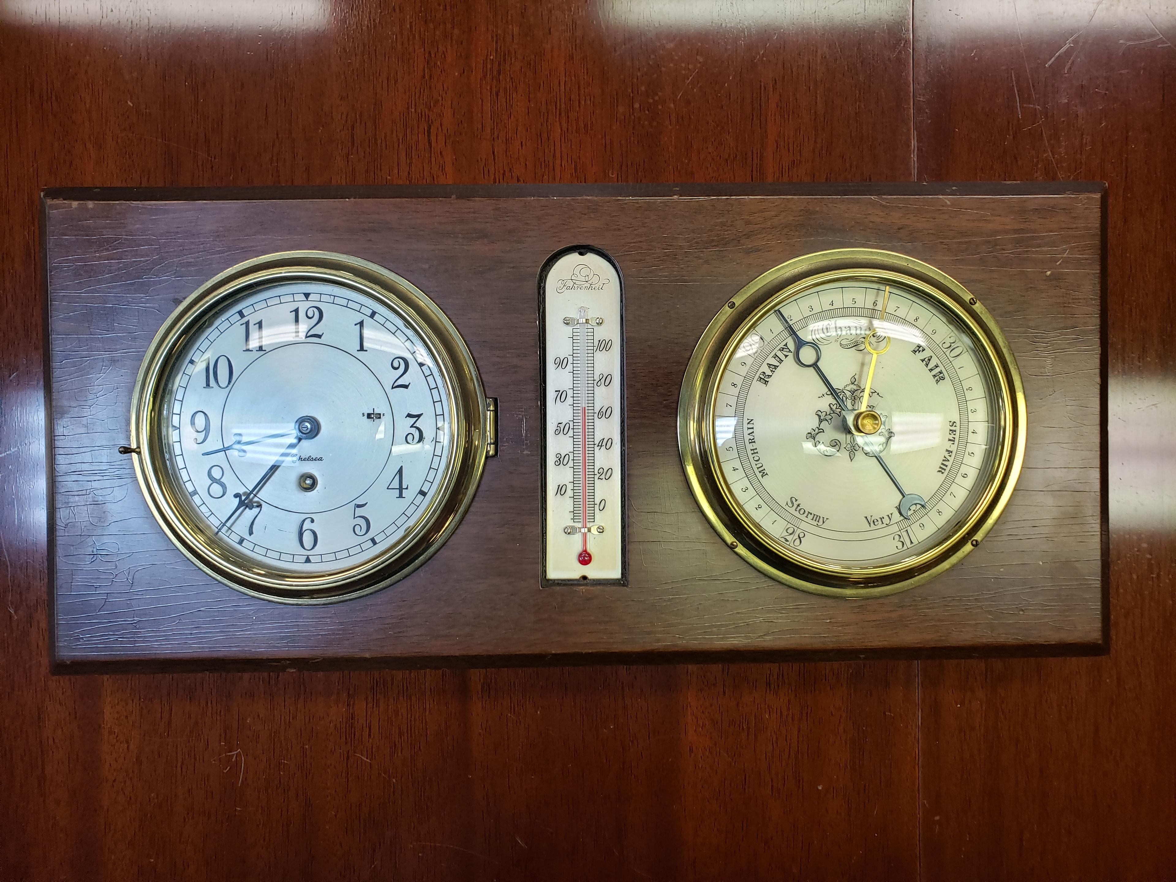 Vintage Chelsea Clock and Barometer Set