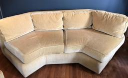 Custom Set of 3 multi configuration gold Chenille fabric sofa set