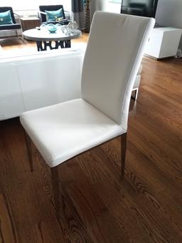 Antonio extendable dining table with 10 Sundance Parsons Chairs