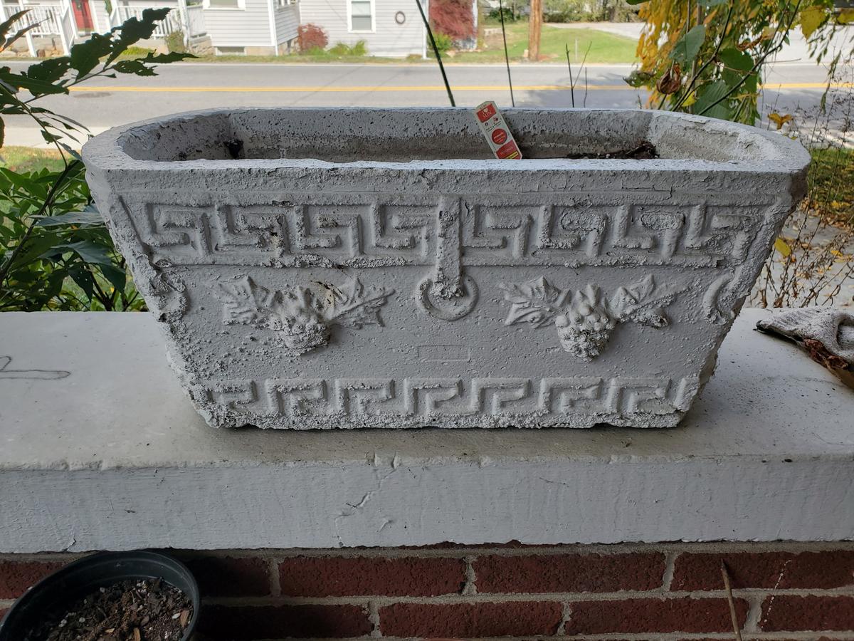 Pair Of Concrete Rectangular Planters