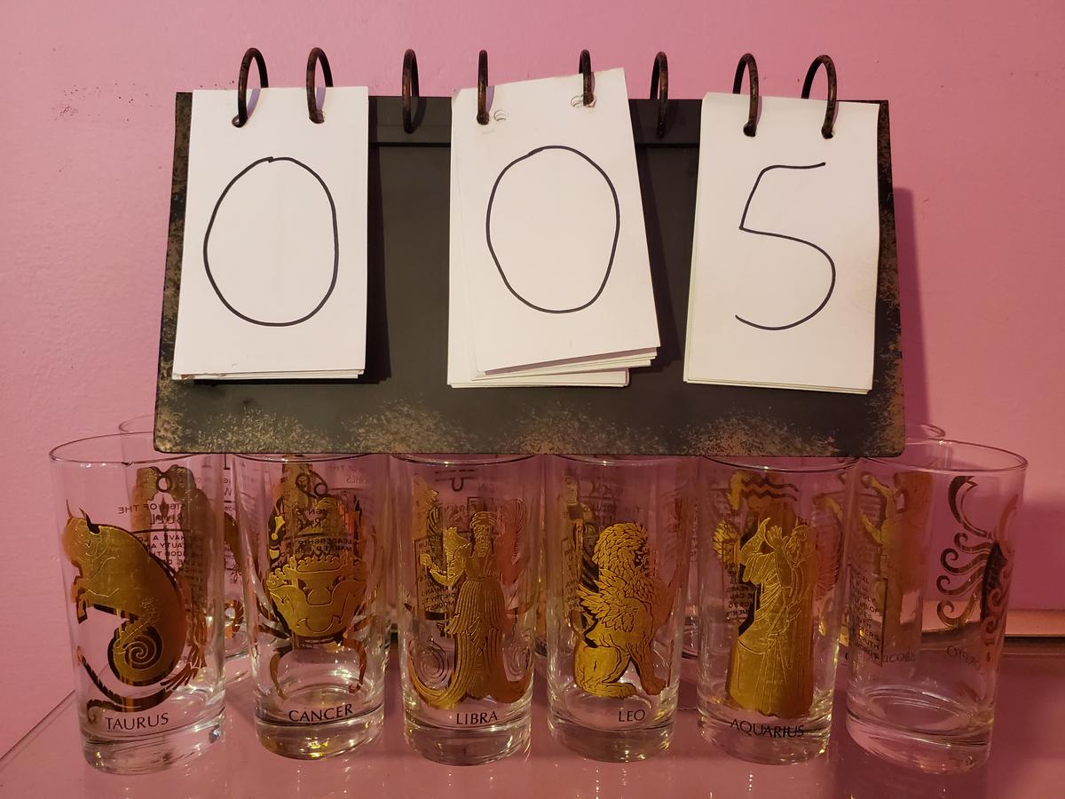 set of 12 zodiac glasses