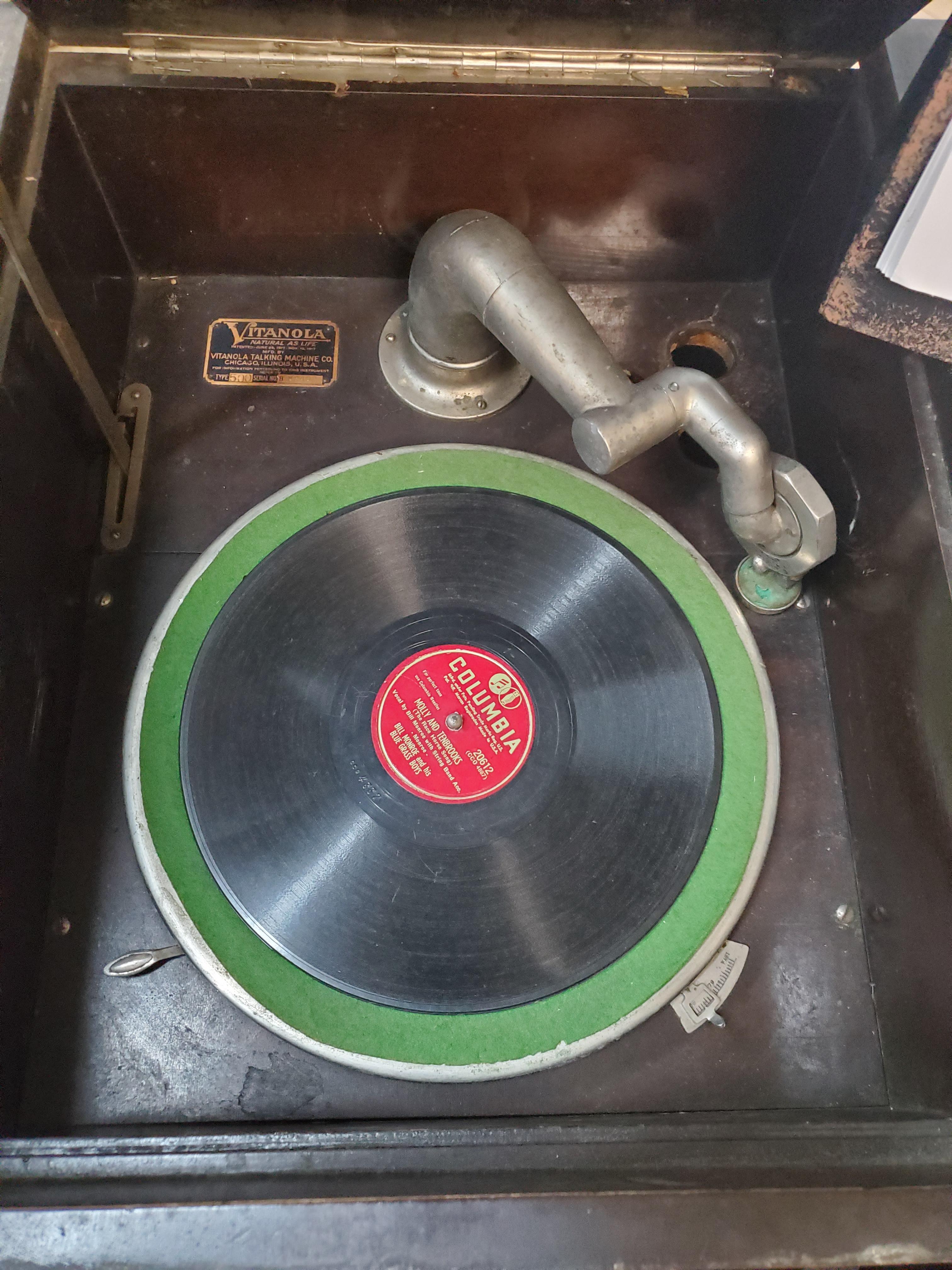 Antique Vitanola Talking Machine Will Play A Record