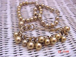 c1970-80s" THREE Monet Brass Ball Bracelets