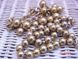 c1970-80s" THREE Monet Brass Ball Bracelets