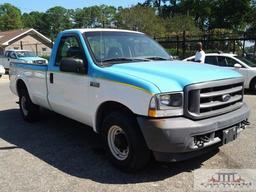 2004 FORD F-250 XL SUPER DUTY REG. CAB LONG WHEELBASE PICK-UP:VIN# 1FDNF20L44EB71963