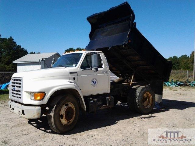 1997 FORD F SERIES SINGLE AXLE DUMP TRUCK: VIN# 1FDNF70J6VVA26310