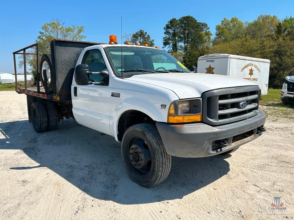 1999 Ford F-550 Flat Bed Truck, VIN # 1FDAF57S2XEE05910