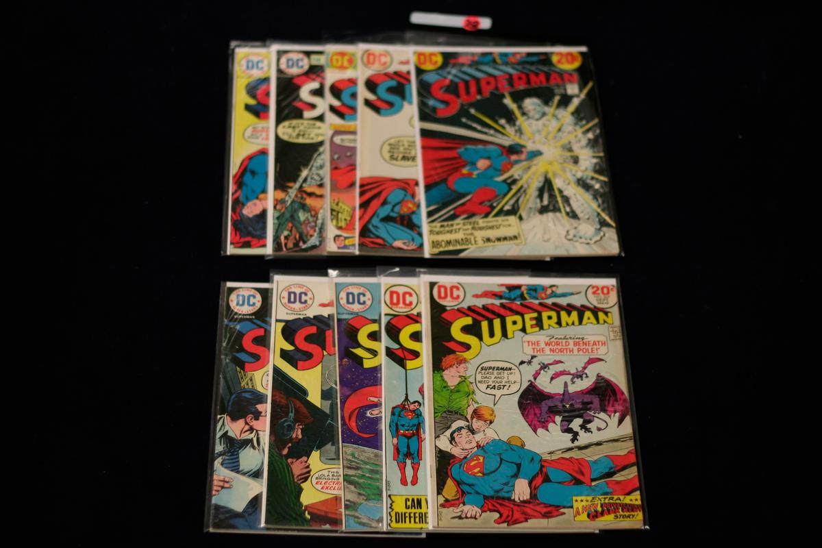 Superman #261, 266, 267, 269, 274, 275, 277, 278, 280. 281 - Lot of (10) High Grade Bronze Age Supe!