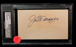 Joe DiMaggio autographed Index card - PSA/DNA encapsulated!