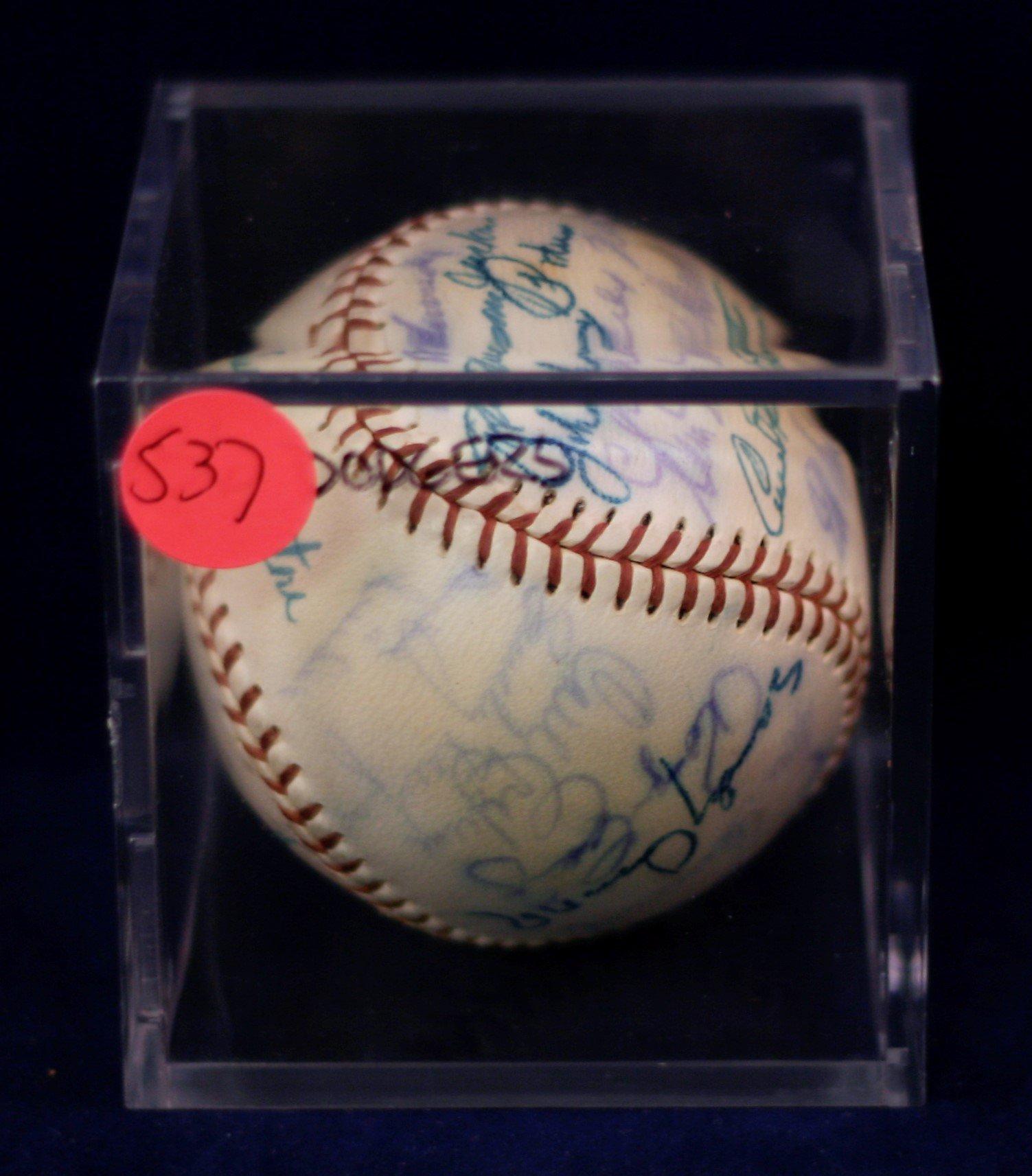 1957 Brooklyn Dodgers Team signed ball w/26 autographs!  Last year in Brooklyn!  Full JSA LOA