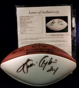 Walter Payton autographed Football with JSA Full LOA - MINT w/Jersey # inscription