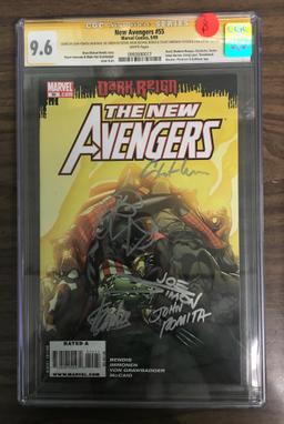 New Avengers #55 CGC 9.6 w/ WHITE Pages - Signed by Romita, Simon, Bendis, Immonen, and Stan Lee!
