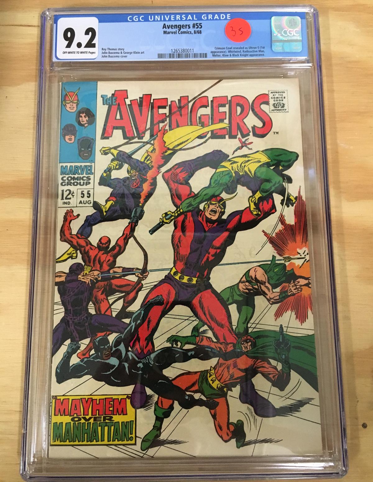 Avengers #55 - CGC 9.2 - 1st Ultron! Major Key! Looks a CGC 9.6!