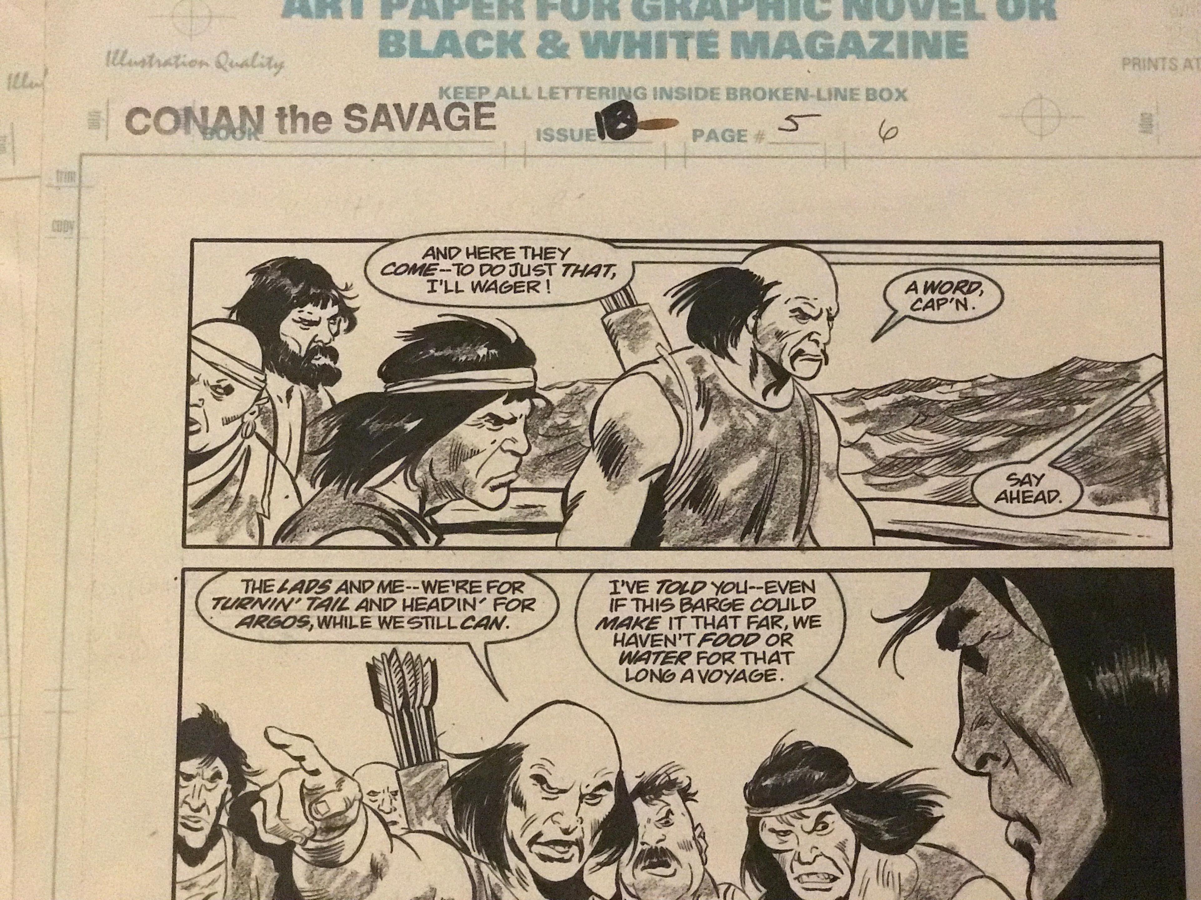 Conan The Savage #10, Page 24 original art and pencils by John Buscema - signed by Buscema!