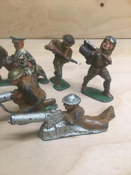 Rare Vintage Diecast Lead Soldier Lot of (12) w/Manoil & more!