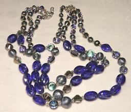 Vintage Hobe Purple and Silver Bead Parure