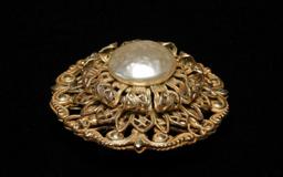 Vintage Miriam Haskell Faux Pearl Brooch