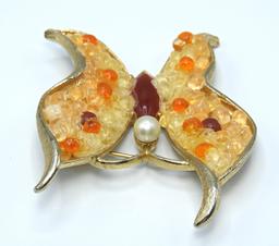 Vintage Chipped Glass Butterfly by ART