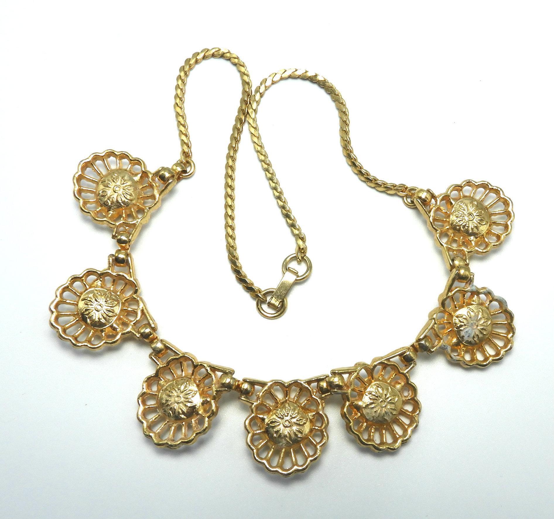 Vintage Etruscan Style Necklace and Bracelet Set