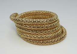 Vintage Gold Tone Coil Bracelet