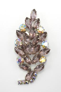 Vintage Light Amethyst Rhinestone Brooch