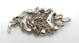 Vintage Light Amethyst Rhinestone Brooch