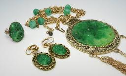 Vintage Asian Style Necklace, Earrings and Ring Set