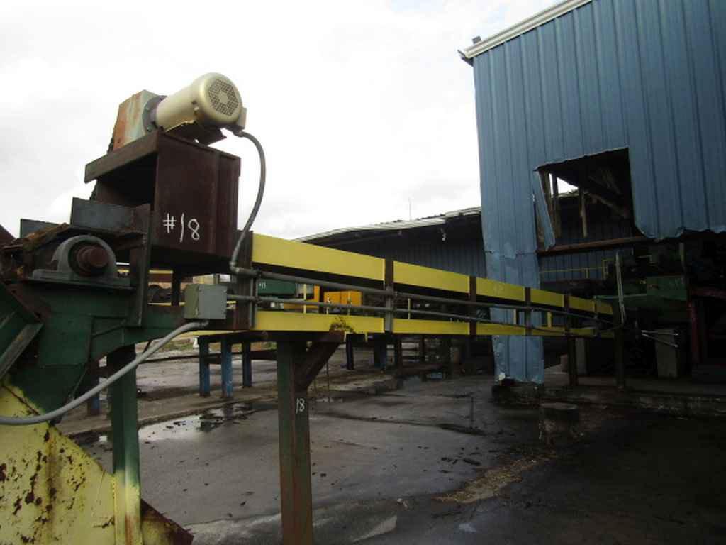 58' Split Level Bark Conveyor with 120 Ladder back chain with mtr & drv.