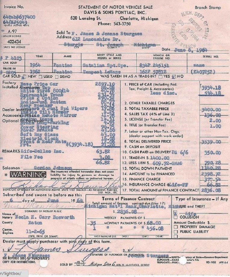 1964 Pontiac Catalina 2+2 Sport Coupe