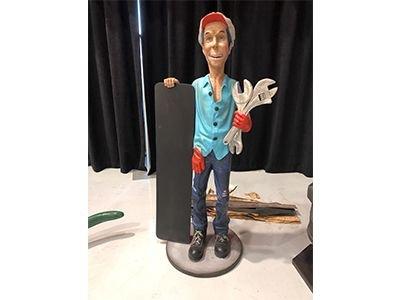 Mechanic Statue & Chalk Board