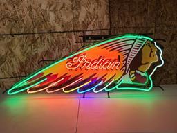 Indian Motorcycle Neon Sign 48 x 21in.