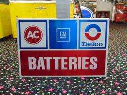 AC GM Delco Batteries Sign