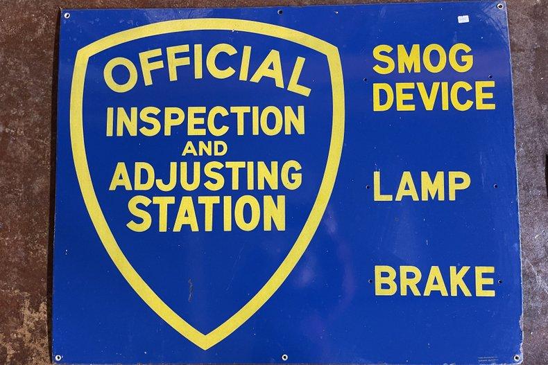 Original Official Inspection & Adjusting Station Sign