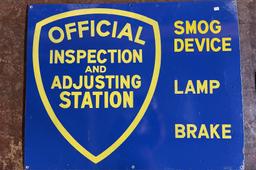 Original Official Inspection & Adjusting Station Sign