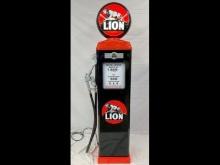 6ft Tall Lion Gas Pump with Lighted Globe