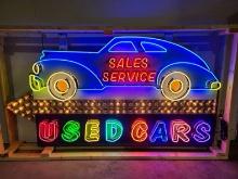 Used Cars Animated Tin Neon Sign