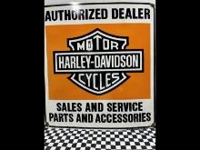 Authorized Dealer Harley Davidson Porcelain Sign