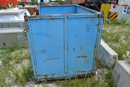 BLUE STEEL STORAGE BIN W/ FORKLIFT POCKETS