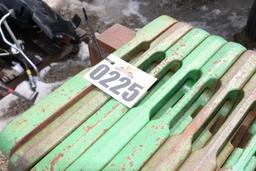 SIXTEEN JOHN DEERE FRONT WEIGHTS WITH STAND