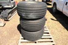 THREE CARLISLE 31X13.50-15 TIRES WITH 8 BOLT RIMS 10 PLY