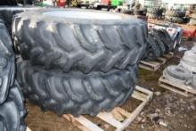 TWO GOODYEAR 520/85R42 TIRES WITH 10 BOLT RIMS