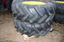 TWO FIRESTONE 460/85R30 TIRES WITH RIMS & 8 BOLT CENTERS (UNUSED)