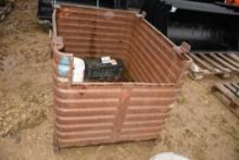 STEEL BIN WITH CONTENTS