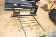 ALO 2 PRONG BALE SPEAR SKID STEER QUICK ATTACH (UNUSED)