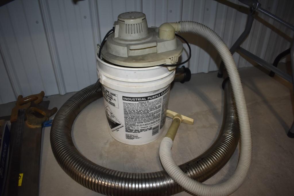 Bucket Attached Shop Vac with Dryer Vent Hose