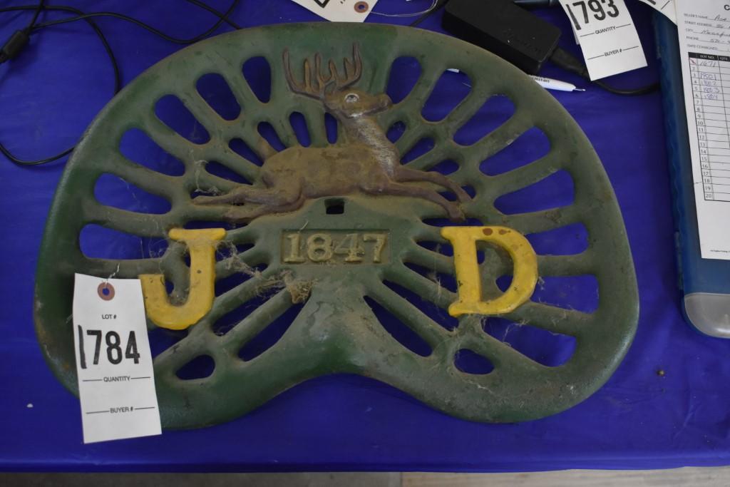 John Deere "JD 1847" Painted Pan Seat