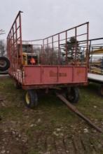 16' Metal Hay Wagon on Single Axle Running Gear