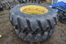 2 Firestone 18.4-34 Tires on Rims